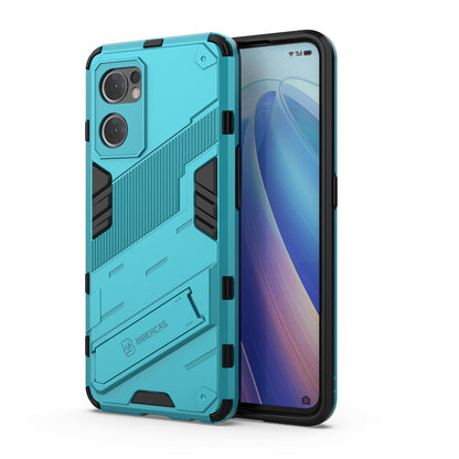 For Oppo Reno7 5G (Global) Hard PC+Soft TPU Phone Back Cover Protective Case with Kickstand Anti-drop Phone Case