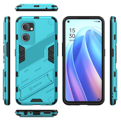 For Oppo Reno7 5G (Global) Hard PC+Soft TPU Phone Back Cover Protective Case with Kickstand Anti-drop Phone Case