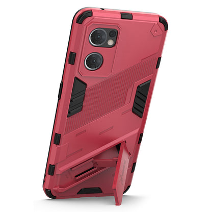 For Oppo Reno7 5G (Global) Hard PC+Soft TPU Phone Back Cover Protective Case with Kickstand Anti-drop Phone Case