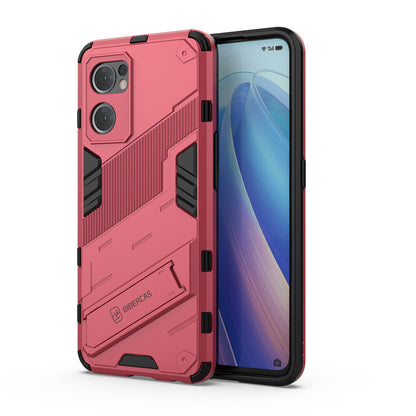 For Oppo Reno7 5G (Global) Hard PC+Soft TPU Phone Back Cover Protective Case with Kickstand Anti-drop Phone Case