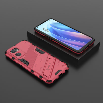 For Oppo Reno7 5G (Global) Hard PC+Soft TPU Phone Back Cover Protective Case with Kickstand Anti-drop Phone Case