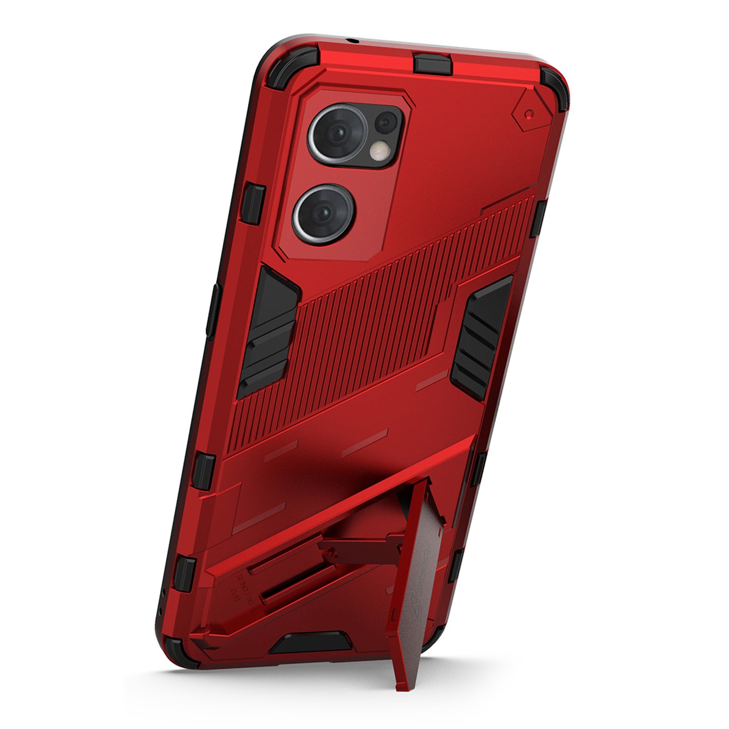 For Oppo Reno7 5G (Global) Hard PC+Soft TPU Phone Back Cover Protective Case with Kickstand Anti-drop Phone Case