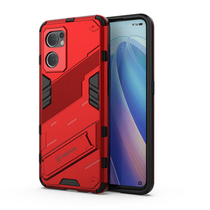 For Oppo Reno7 5G (Global) Hard PC+Soft TPU Phone Back Cover Protective Case with Kickstand Anti-drop Phone Case