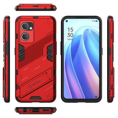 For Oppo Reno7 5G (Global) Hard PC+Soft TPU Phone Back Cover Protective Case with Kickstand Anti-drop Phone Case