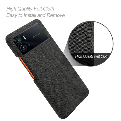 For vivo iQOO 9 Pro Cloth Coated Hard PC Anti-drop Cell Phone Protective Case Back Cover