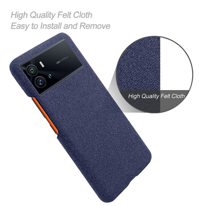 For vivo iQOO 9 Pro Cloth Coated Hard PC Anti-drop Cell Phone Protective Case Back Cover