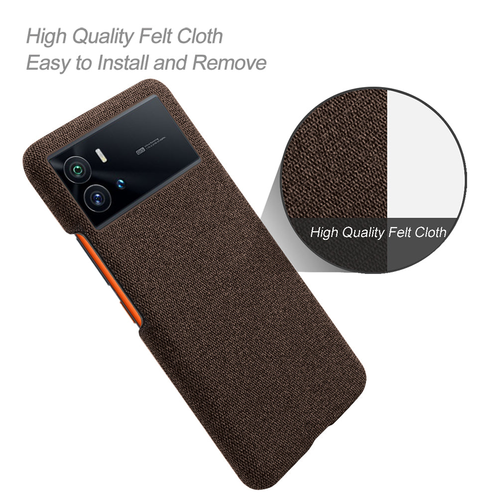 For vivo iQOO 9 Pro Cloth Coated Hard PC Anti-drop Cell Phone Protective Case Back Cover