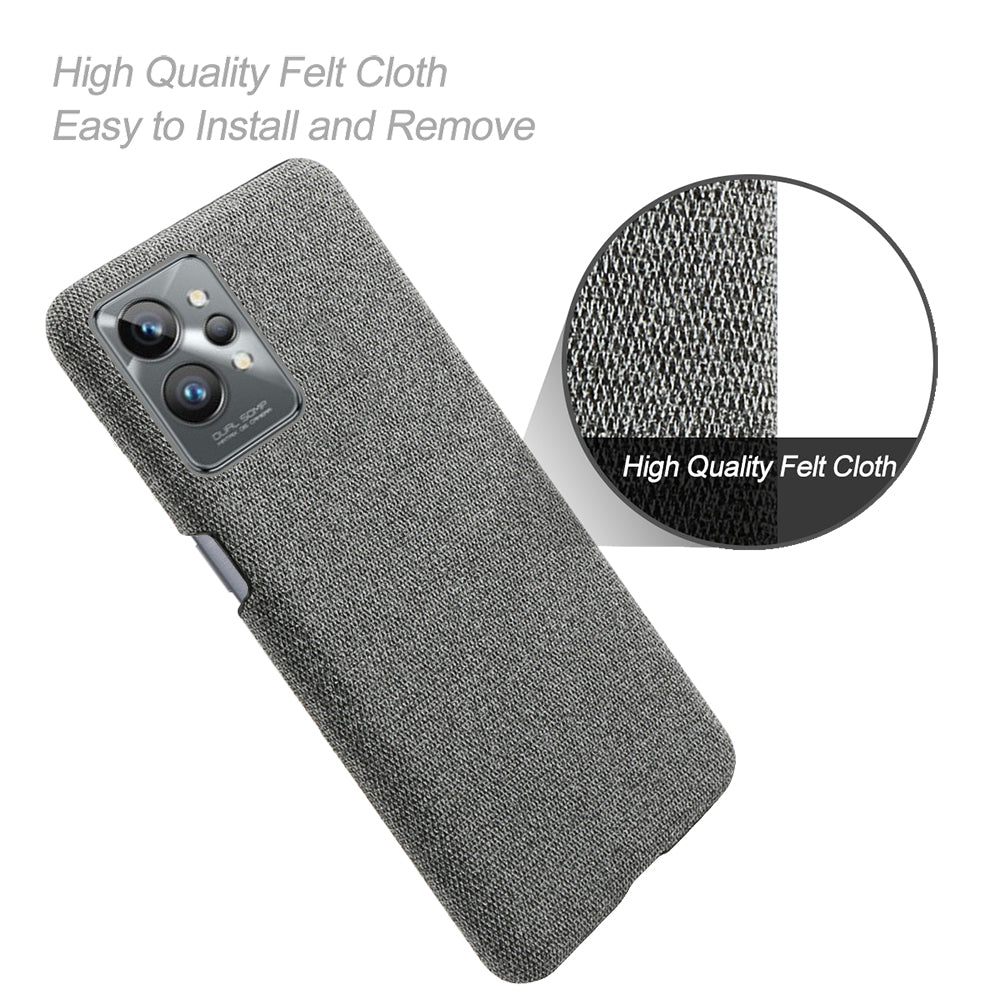 For Realme GT2 Pro Cloth Coated Hard PC Shell Ultra Thin Slim Protective Phone Cover