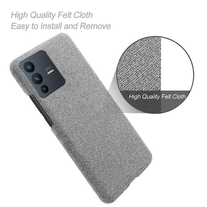 For vivo V23 Pro / S12 Pro Shockproof Cloth Texture + PC Protective Case Heat Dissipation Incomplete Covering Back Shell