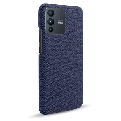 For vivo V23 Pro / S12 Pro Shockproof Cloth Texture + PC Protective Case Heat Dissipation Incomplete Covering Back Shell