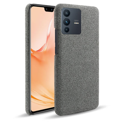 For vivo V23 Pro / S12 Pro Shockproof Cloth Texture + PC Protective Case Heat Dissipation Incomplete Covering Back Shell