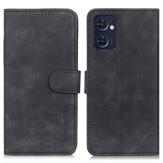 KHAZNEH For Oppo Reno7 5G (Global)/Find X5 Lite Retro Leather Case Shockproof Magnetic Clasp Mobile Phone Cover with Wallet Stand