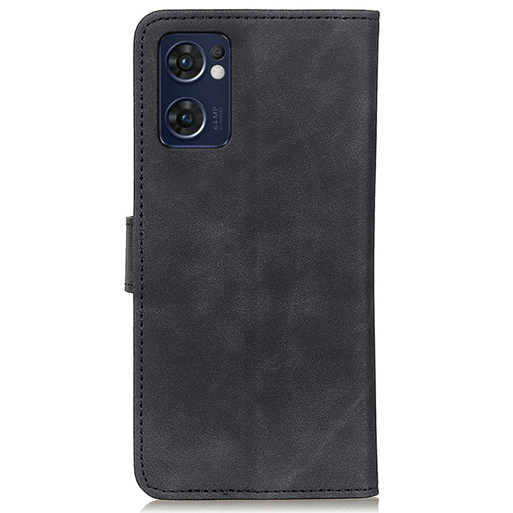 KHAZNEH For Oppo Reno7 5G (Global)/Find X5 Lite Retro Leather Case Shockproof Magnetic Clasp Mobile Phone Cover with Wallet Stand