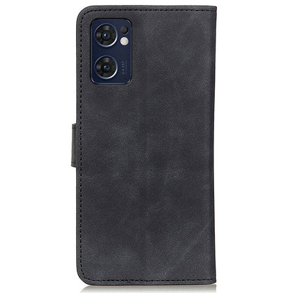 KHAZNEH For Oppo Reno7 5G (Global)/Find X5 Lite Retro Leather Case Shockproof Magnetic Clasp Mobile Phone Cover with Wallet Stand