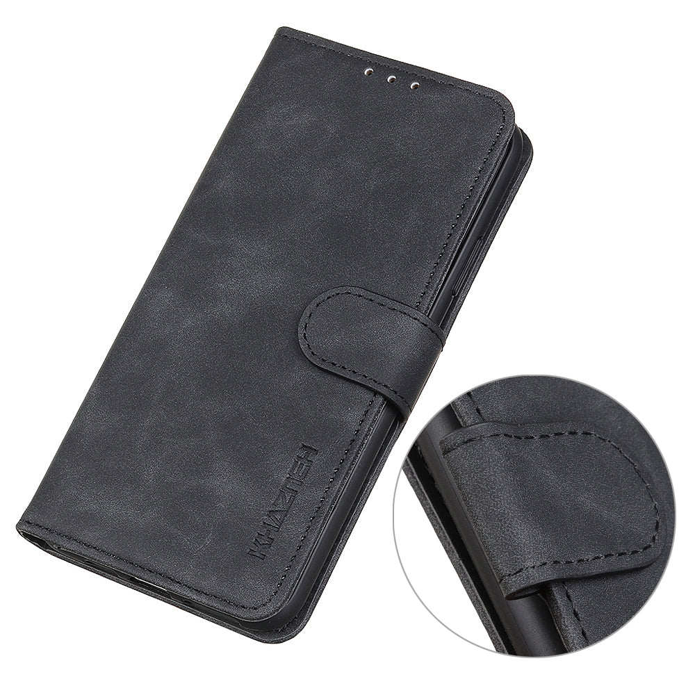 KHAZNEH For Oppo Reno7 5G (Global)/Find X5 Lite Retro Leather Case Shockproof Magnetic Clasp Mobile Phone Cover with Wallet Stand