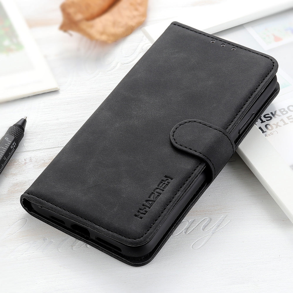 KHAZNEH For Oppo Reno7 5G (Global)/Find X5 Lite Retro Leather Case Shockproof Magnetic Clasp Mobile Phone Cover with Wallet Stand