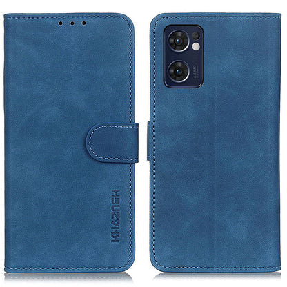 KHAZNEH For Oppo Reno7 5G (Global)/Find X5 Lite Retro Leather Case Shockproof Magnetic Clasp Mobile Phone Cover with Wallet Stand