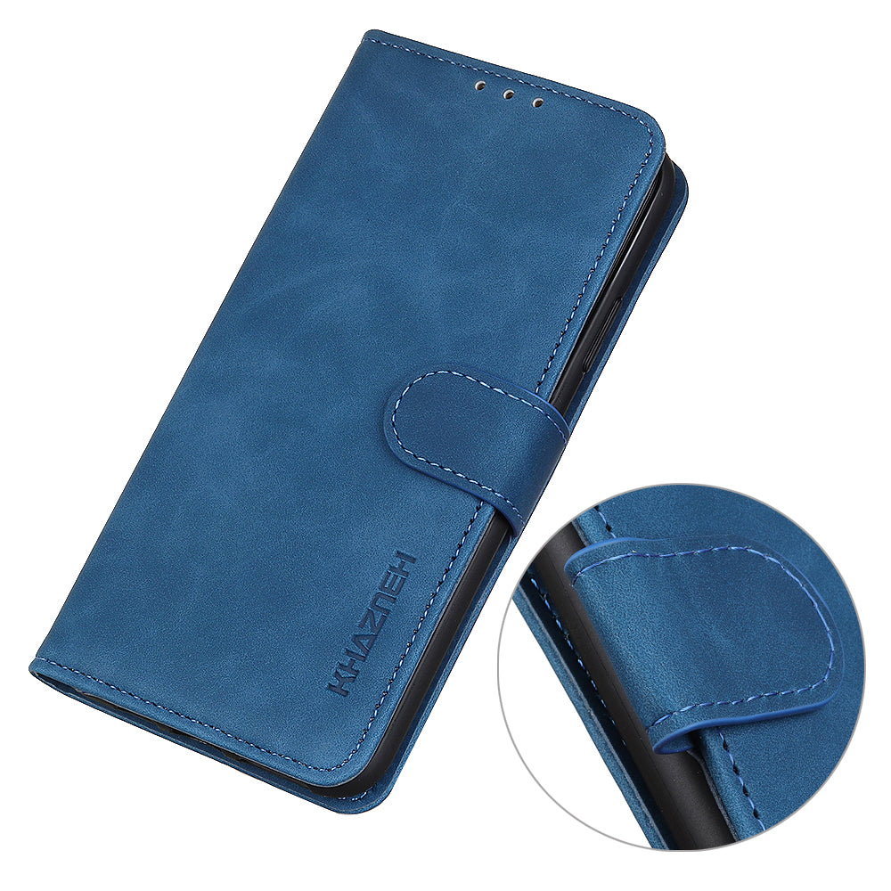 KHAZNEH For Oppo Reno7 5G (Global)/Find X5 Lite Retro Leather Case Shockproof Magnetic Clasp Mobile Phone Cover with Wallet Stand