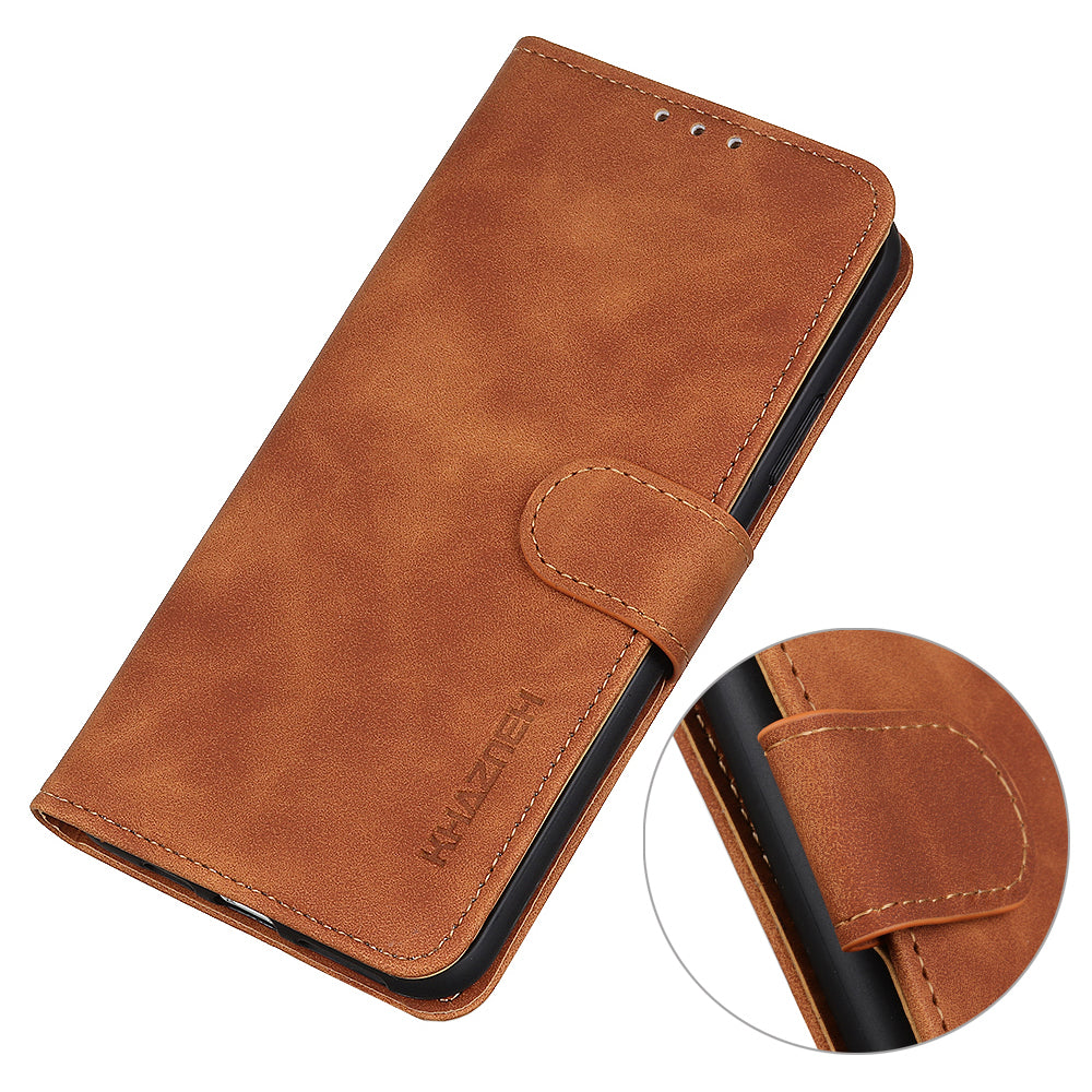 KHAZNEH For Oppo Reno7 5G (Global)/Find X5 Lite Retro Leather Case Shockproof Magnetic Clasp Mobile Phone Cover with Wallet Stand