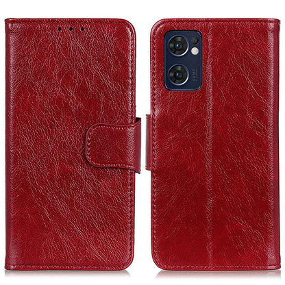 For Oppo Reno7 5G (Global)/Find X5 Lite Split Leather Nappa Texture Wallet Phone Cover Full-protection Phone Stand Case Shell