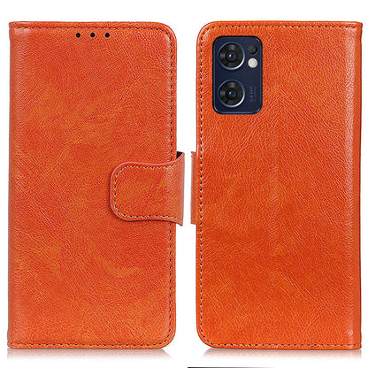 For Oppo Reno7 5G (Global)/Find X5 Lite Split Leather Nappa Texture Wallet Phone Cover Full-protection Phone Stand Case Shell