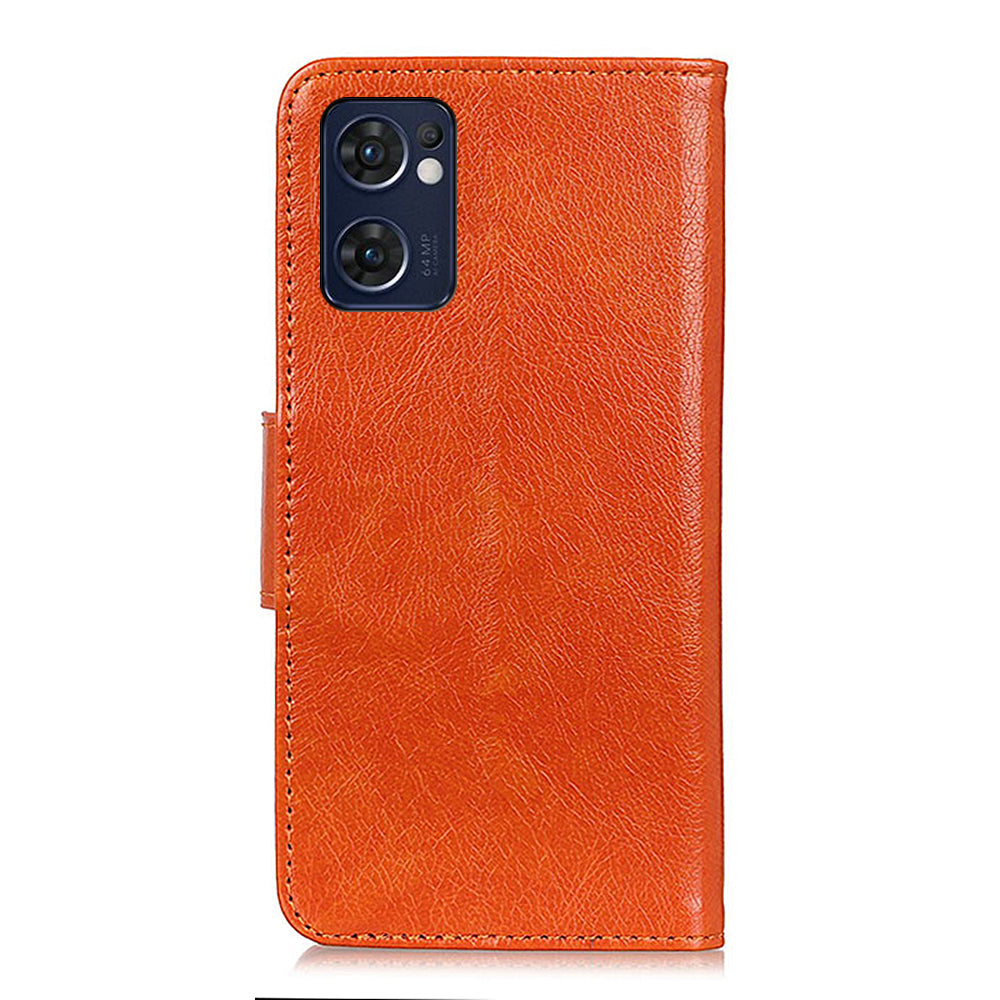 For Oppo Reno7 5G (Global)/Find X5 Lite Split Leather Nappa Texture Wallet Phone Cover Full-protection Phone Stand Case Shell