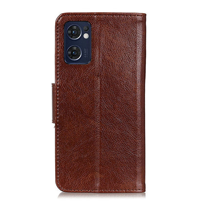 For Oppo Reno7 5G (Global)/Find X5 Lite Split Leather Nappa Texture Wallet Phone Cover Full-protection Phone Stand Case Shell