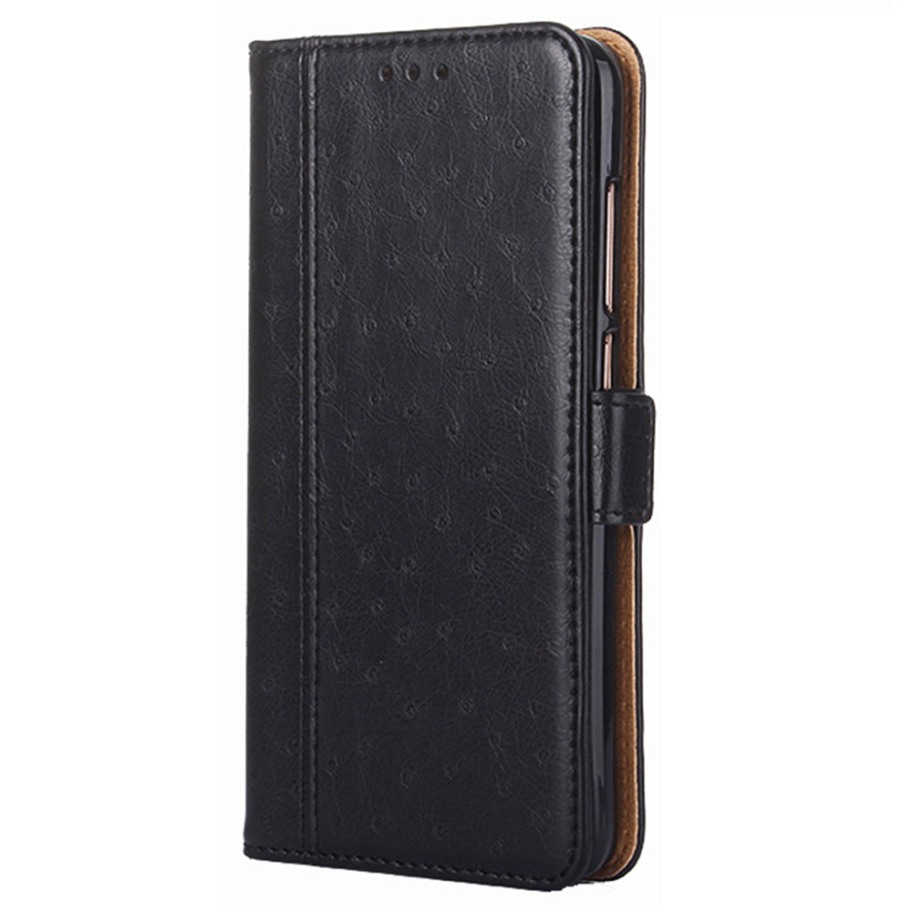 Ostrich Texture Splicing Leather Wallet Case for Oppo Find X5 Pro, Stand Shockproof TPU Magnetic Protect Book Flip Folio Cover