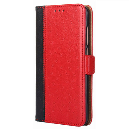 Ostrich Texture Splicing Leather Wallet Case for Oppo Find X5 Pro, Stand Shockproof TPU Magnetic Protect Book Flip Folio Cover