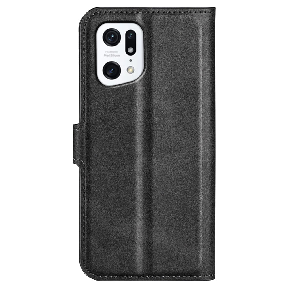 For Oppo Find X5 Anti-scratch Textured PU Leather Wallet Phone Case Adjustable Stand Flip Phone Cover