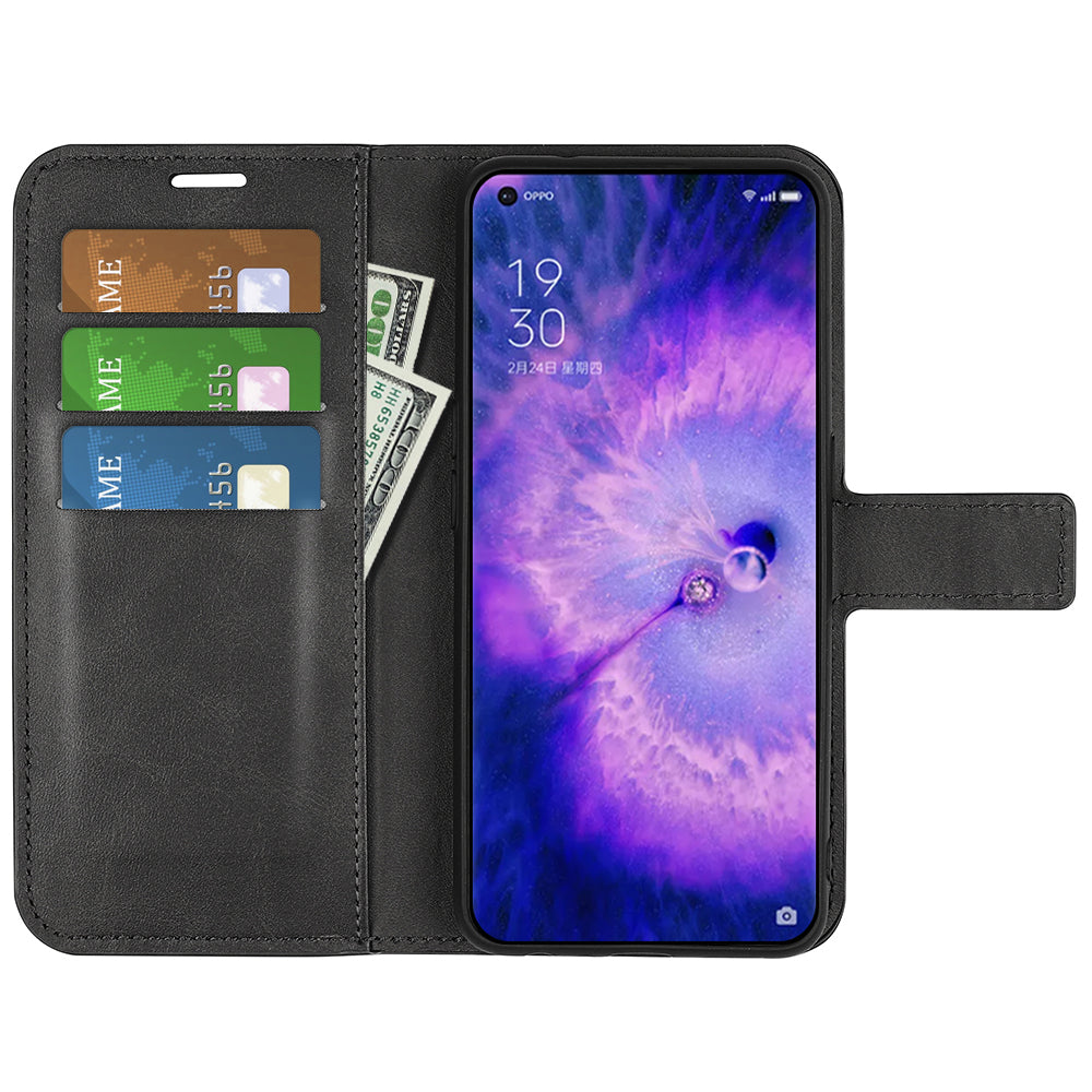 For Oppo Find X5 Anti-scratch Textured PU Leather Wallet Phone Case Adjustable Stand Flip Phone Cover