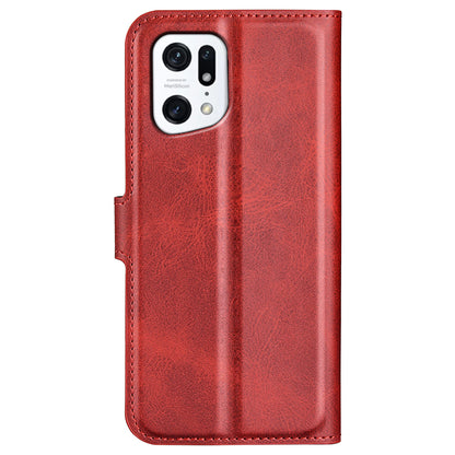 For Oppo Find X5 Anti-scratch Textured PU Leather Wallet Phone Case Adjustable Stand Flip Phone Cover