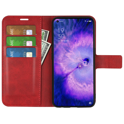 For Oppo Find X5 Anti-scratch Textured PU Leather Wallet Phone Case Adjustable Stand Flip Phone Cover