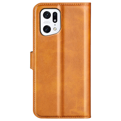 For Oppo Find X5 Anti-scratch Textured PU Leather Wallet Phone Case Adjustable Stand Flip Phone Cover