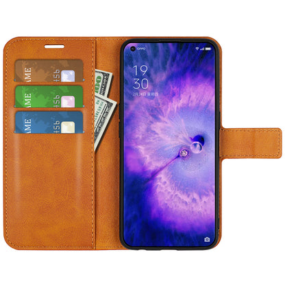 For Oppo Find X5 Anti-scratch Textured PU Leather Wallet Phone Case Adjustable Stand Flip Phone Cover