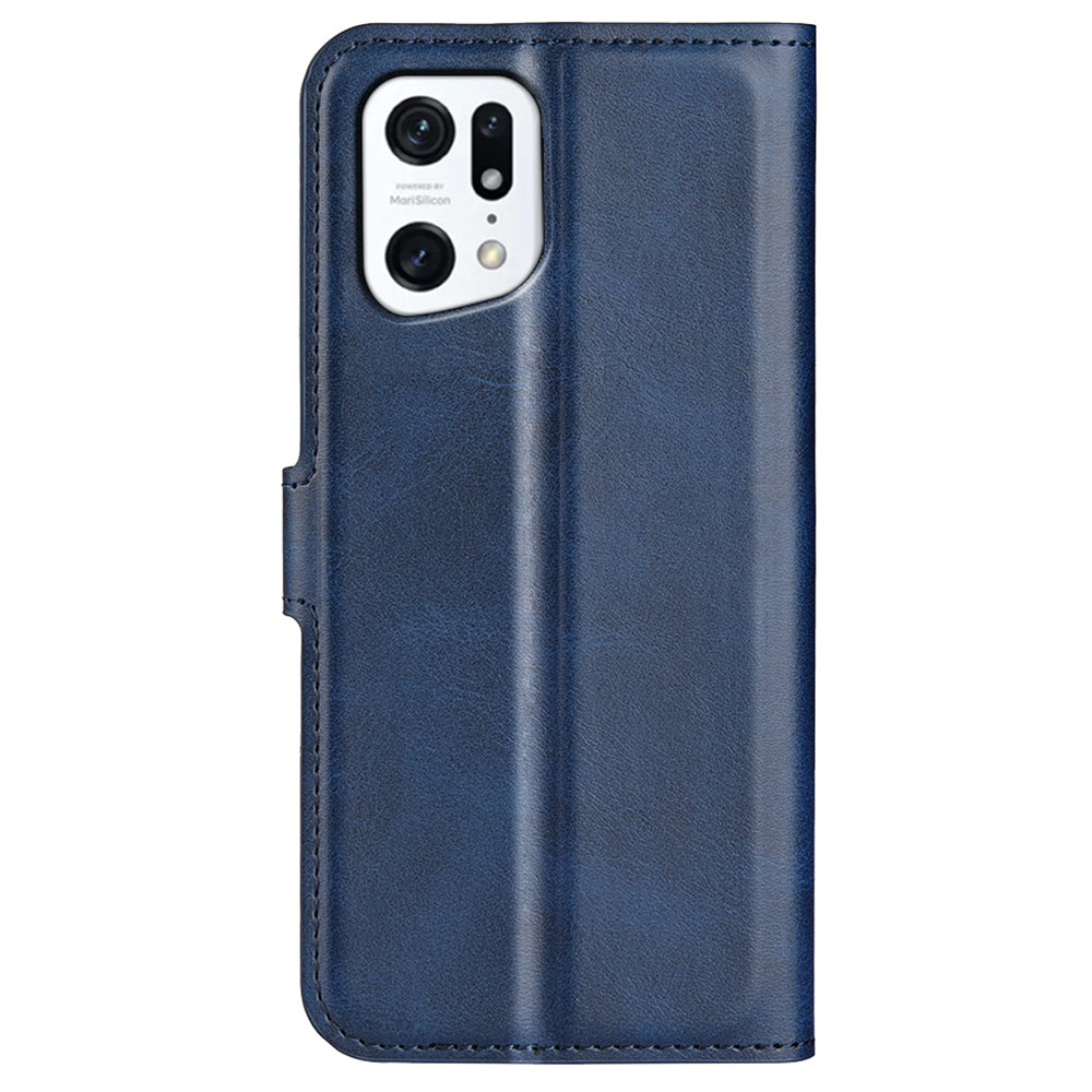 For Oppo Find X5 Anti-scratch Textured PU Leather Wallet Phone Case Adjustable Stand Flip Phone Cover