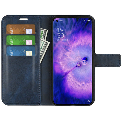 For Oppo Find X5 Anti-scratch Textured PU Leather Wallet Phone Case Adjustable Stand Flip Phone Cover