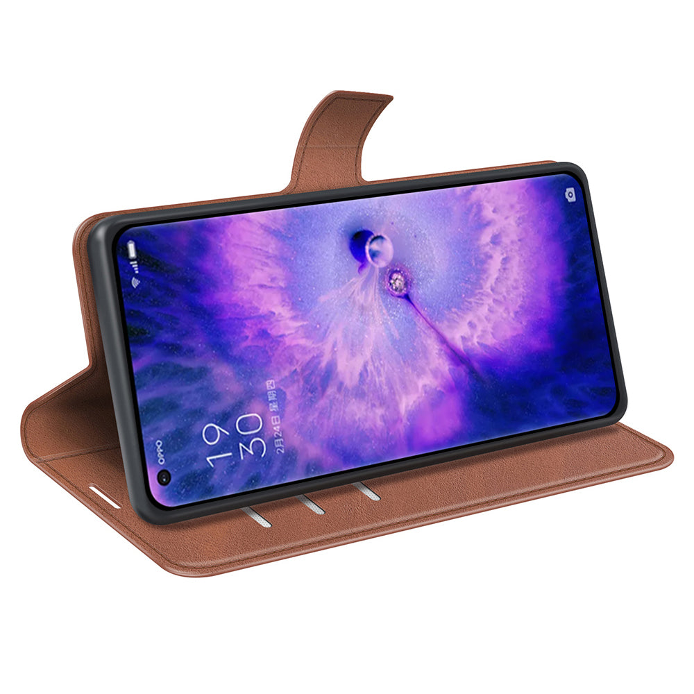 For Oppo Find X5 Anti-scratch Textured PU Leather Wallet Phone Case Adjustable Stand Flip Phone Cover