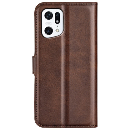 For Oppo Find X5 Anti-scratch Textured PU Leather Wallet Phone Case Adjustable Stand Flip Phone Cover