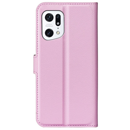 PU Leather Smartphone Cover Bag for Oppo Find X5, Wallet Anti-scratch Litchi Texture Phone Stand Function Dustproof Case