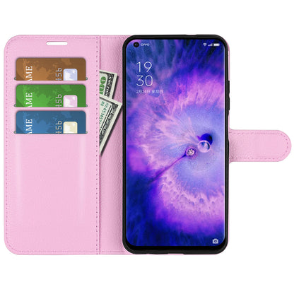 PU Leather Smartphone Cover Bag for Oppo Find X5, Wallet Anti-scratch Litchi Texture Phone Stand Function Dustproof Case