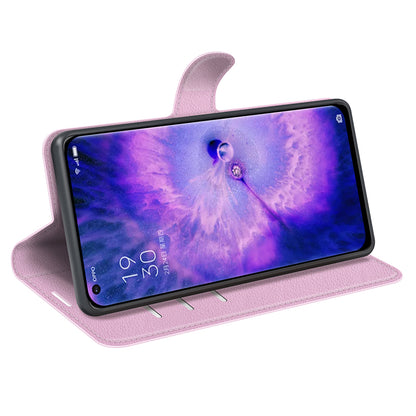 PU Leather Smartphone Cover Bag for Oppo Find X5, Wallet Anti-scratch Litchi Texture Phone Stand Function Dustproof Case