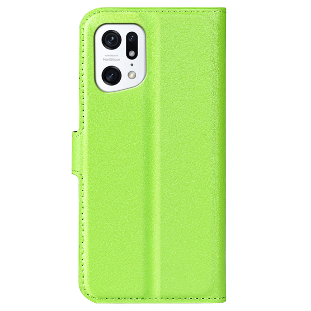 PU Leather Smartphone Cover Bag for Oppo Find X5, Wallet Anti-scratch Litchi Texture Phone Stand Function Dustproof Case