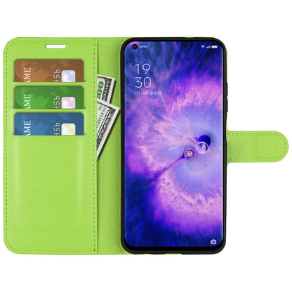 PU Leather Smartphone Cover Bag for Oppo Find X5, Wallet Anti-scratch Litchi Texture Phone Stand Function Dustproof Case