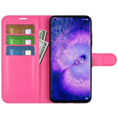 PU Leather Smartphone Cover Bag for Oppo Find X5, Wallet Anti-scratch Litchi Texture Phone Stand Function Dustproof Case