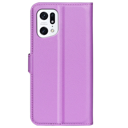 PU Leather Smartphone Cover Bag for Oppo Find X5, Wallet Anti-scratch Litchi Texture Phone Stand Function Dustproof Case