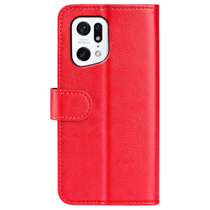 For Oppo Find X5 Phone Cover Crazy Horse Texture Folio Flip Leather Wallet Stand Phone Case