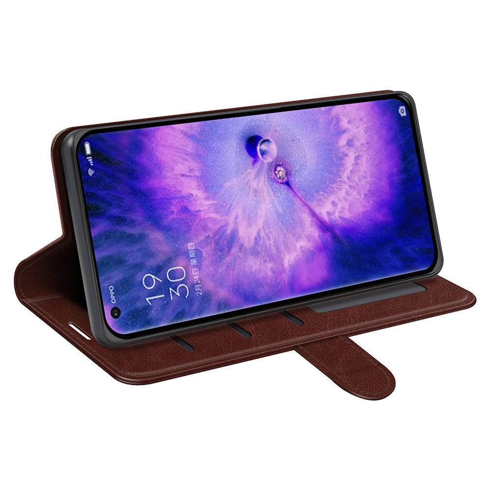 For Oppo Find X5 Phone Cover Crazy Horse Texture Folio Flip Leather Wallet Stand Phone Case