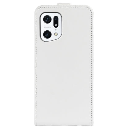 For Oppo Find X5 Crazy Horse Texture PU Leather Vertical Flip Case Card Holder Phone Shell