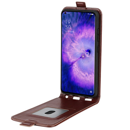 For Oppo Find X5 Crazy Horse Texture PU Leather Vertical Flip Case Card Holder Phone Shell